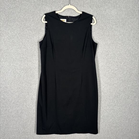 VTG 90s Talbots Dress 16 Knee Crepe Stretch Modest Minimal Quiet Career USA - Picture 1 of 12